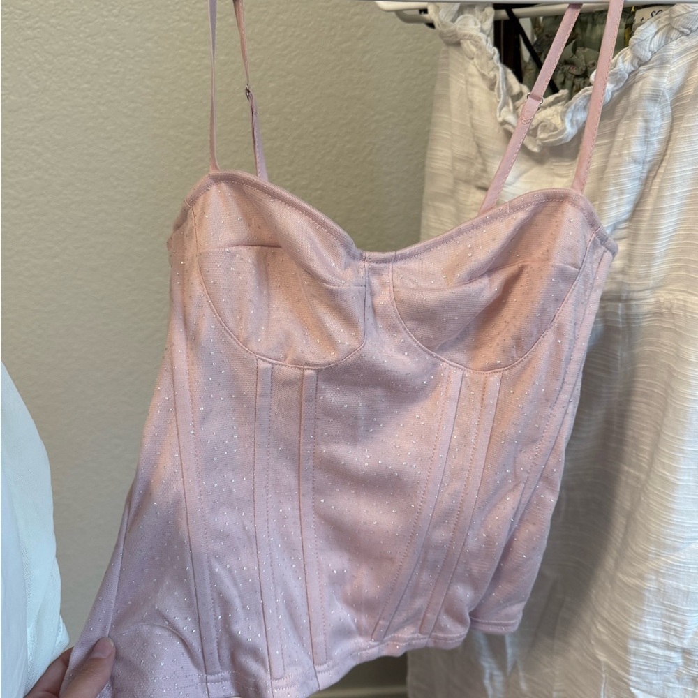 PrettyLittleThing Light Pink Corset Top